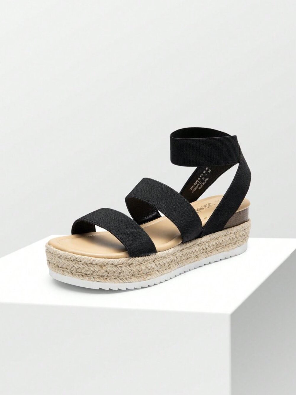Black Vacation Women's Wedges Open Toe Ankle Strap Buckle Ankle Strap Sandals - Picture 5 of 11